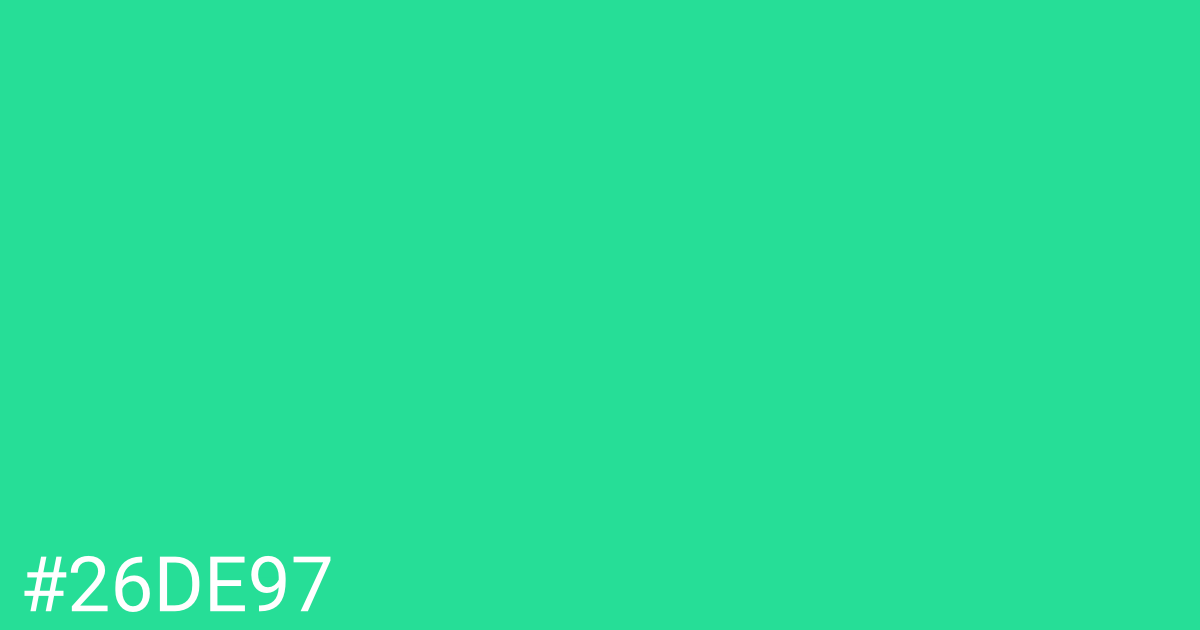 Hex color #26de97 graphic