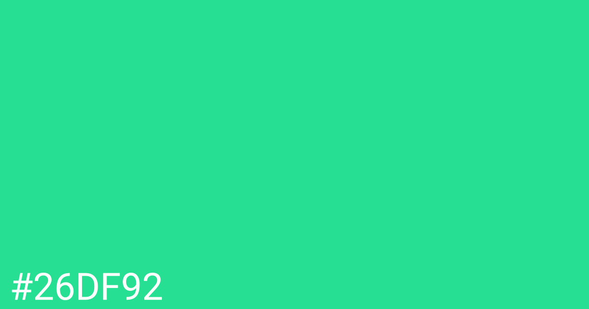 Hex color #26df92 graphic
