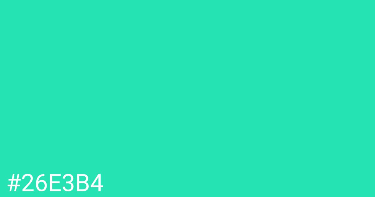 Hex color #26e3b4 graphic