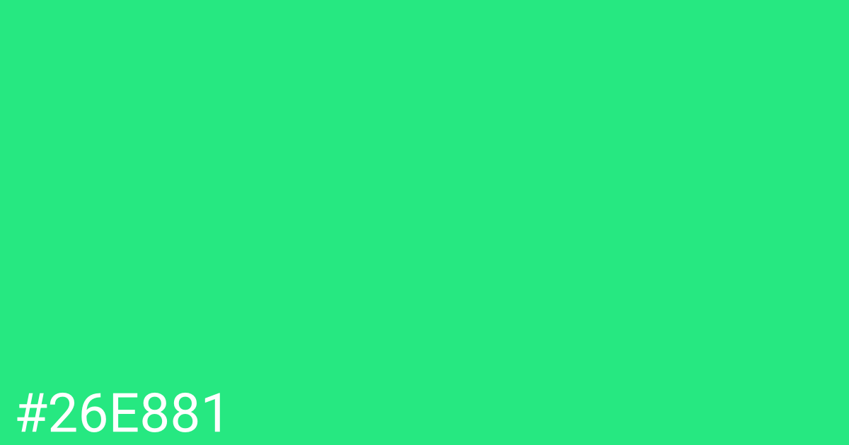 Hex color #26e881 graphic