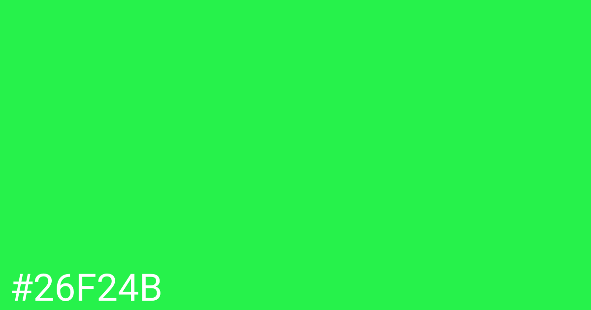 Hex color #26f24b graphic
