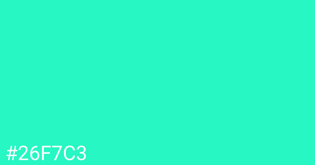 Hex color #26f7c3 graphic