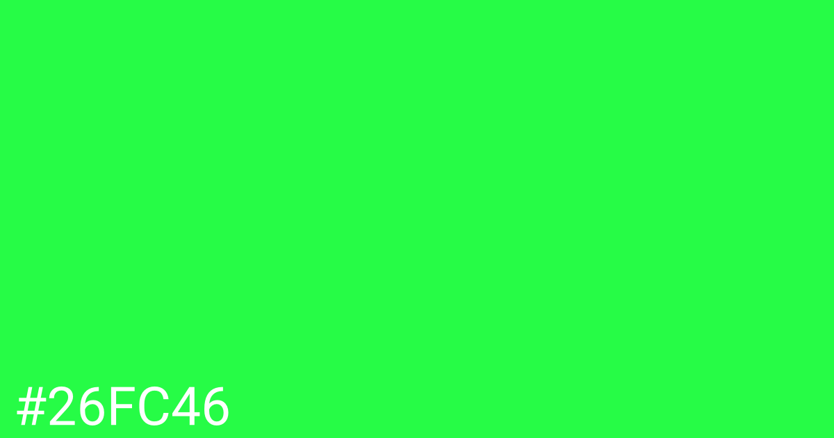 Hex color #26fc46 graphic