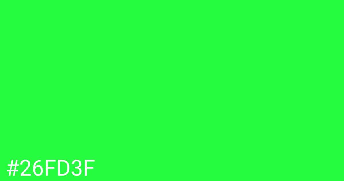 Hex color #26fd3f graphic