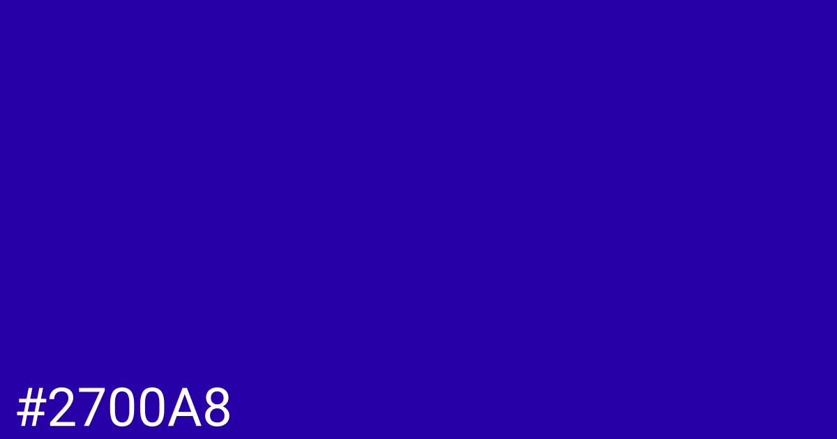 Hex color #2700a8 graphic