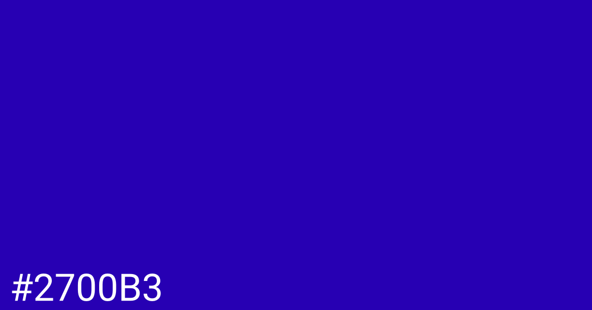 Hex color #2700b3 graphic