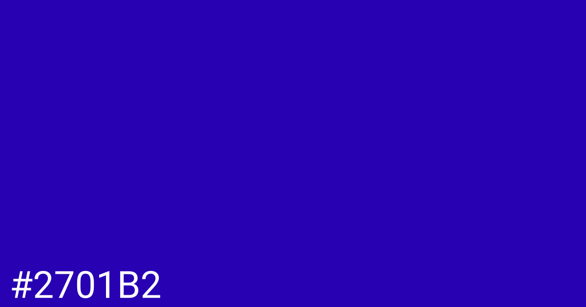 Hex color #2701b2 graphic