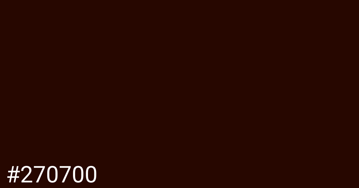 Hex color #270700 graphic
