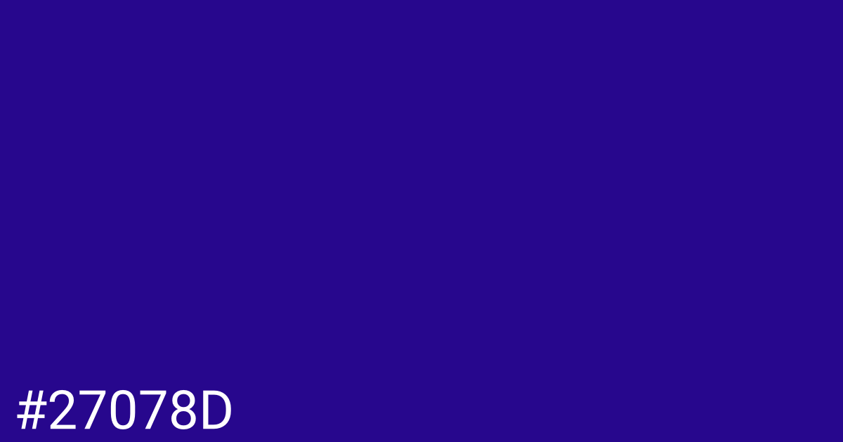 Hex color #27078d graphic