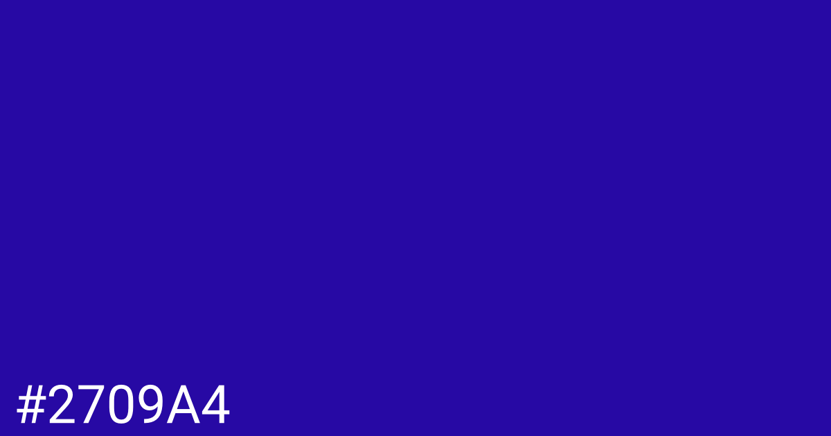 Hex color #2709a4 graphic