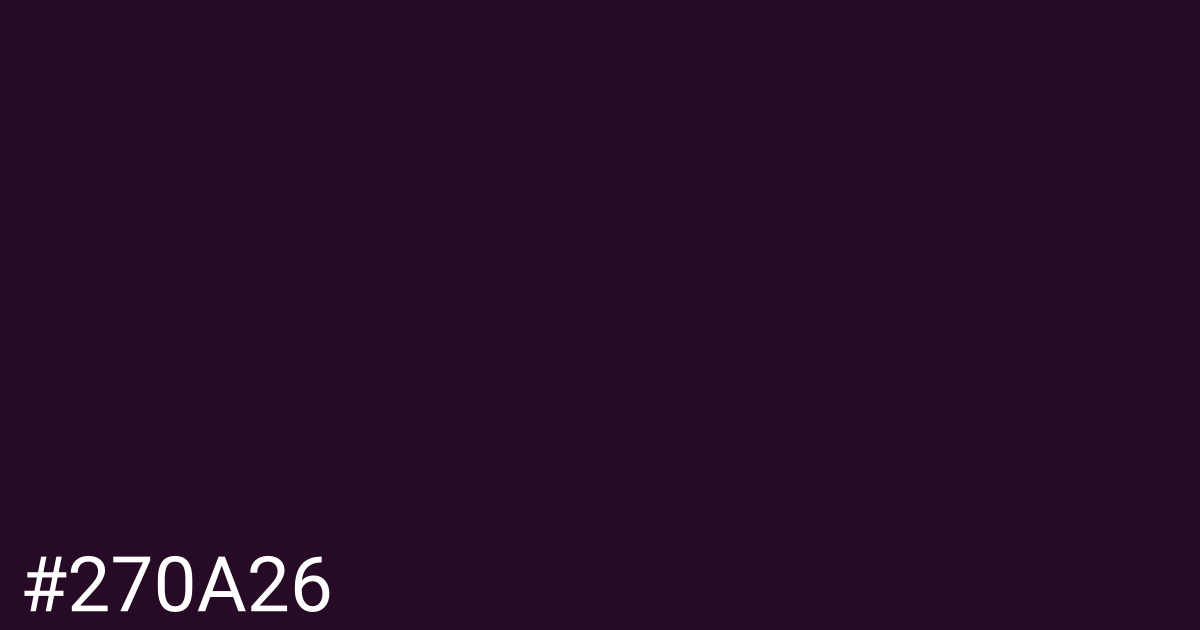 Hex color #270a26 graphic