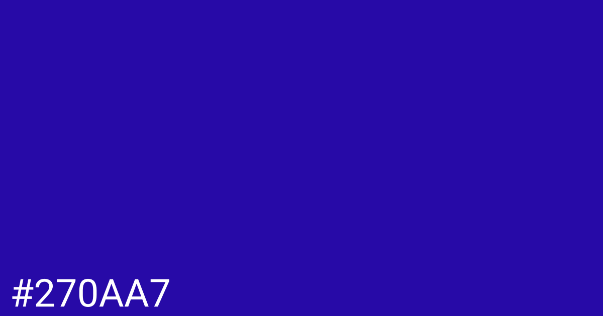 Hex color #270aa7 graphic