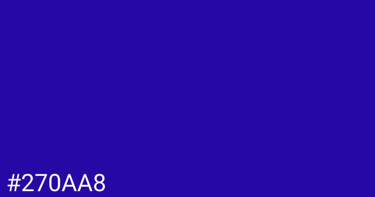 Hex color #270aa8 graphic