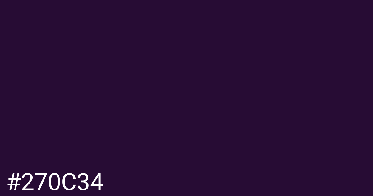 Hex color #270c34 graphic