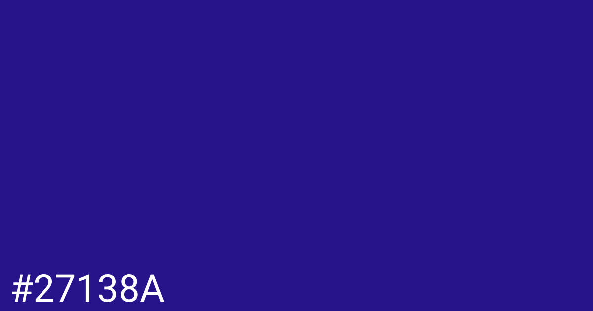 Hex color #27138a graphic