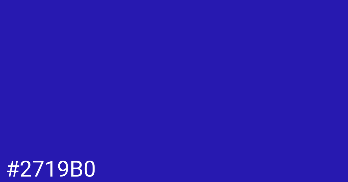 Hex color #2719b0 graphic