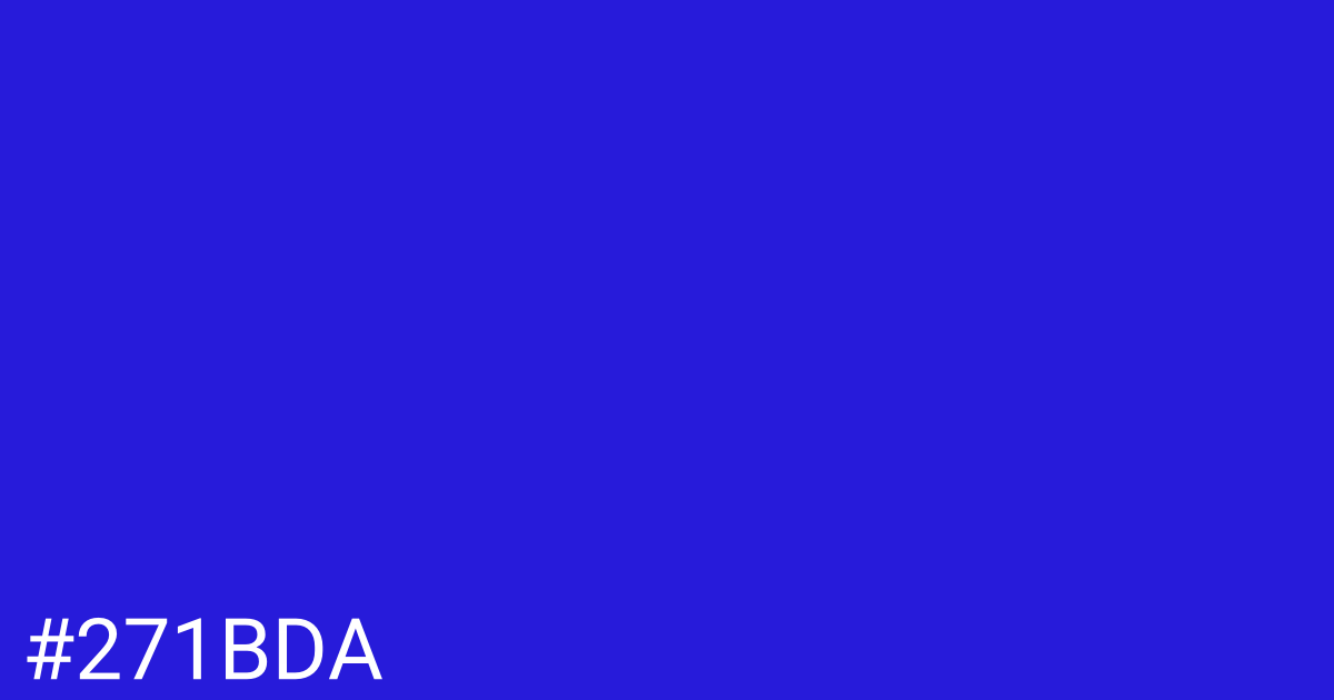 Hex color #271bda graphic