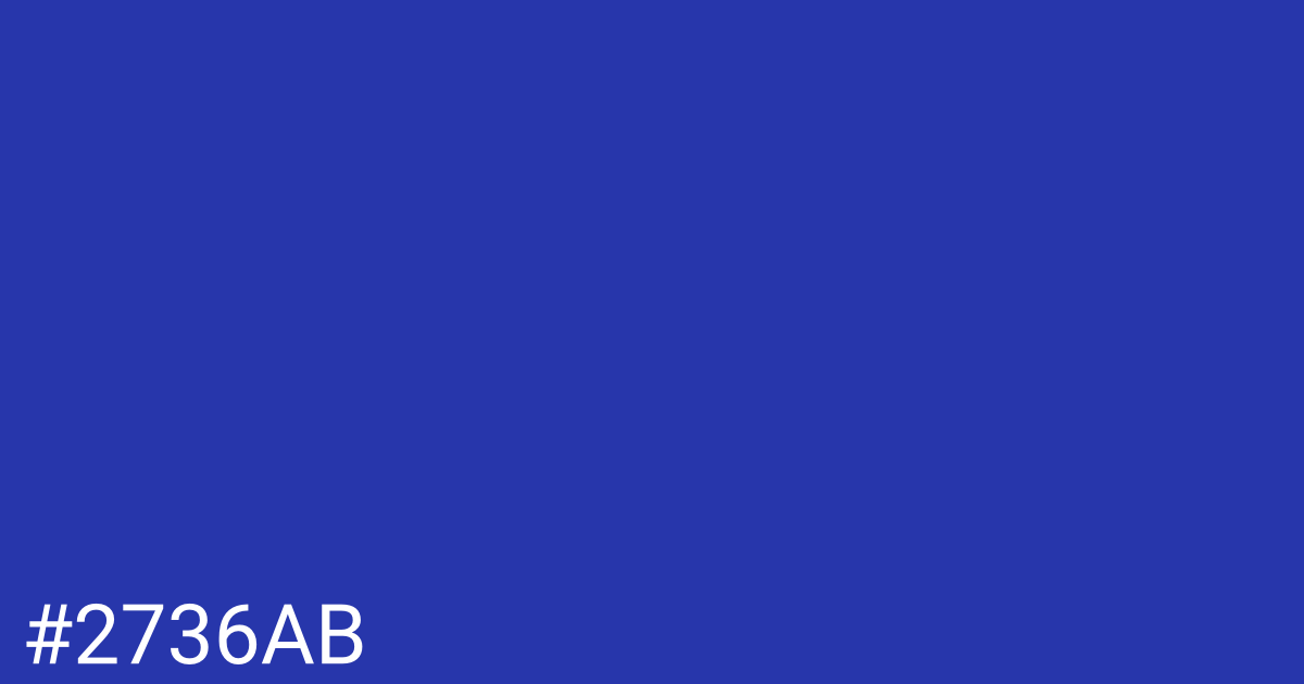 Hex color #2736ab graphic