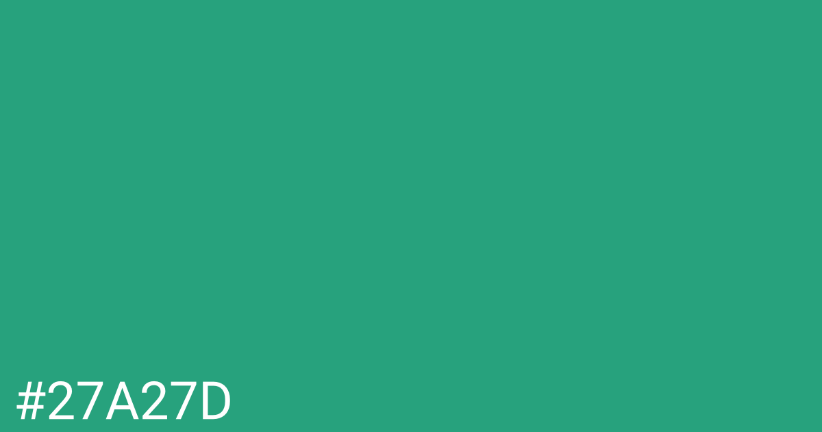 Hex color #27a27d graphic