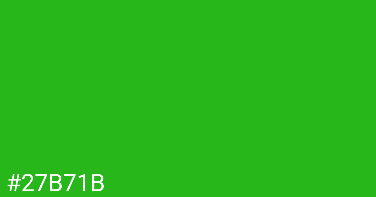 Hex color #27b71b graphic