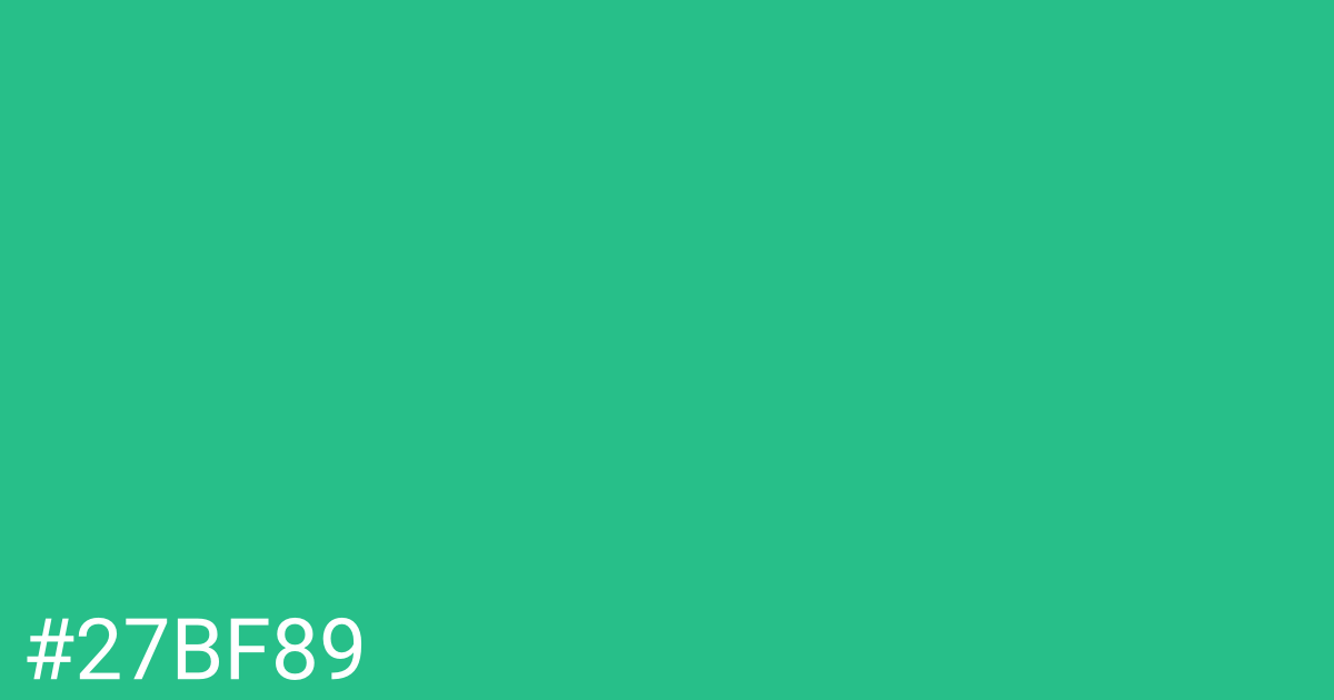 Hex color #27bf89 graphic