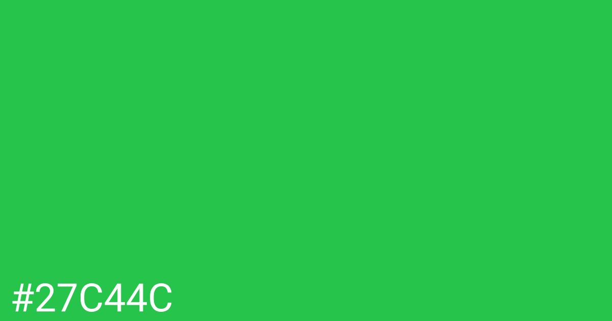 Hex color #27c44c graphic