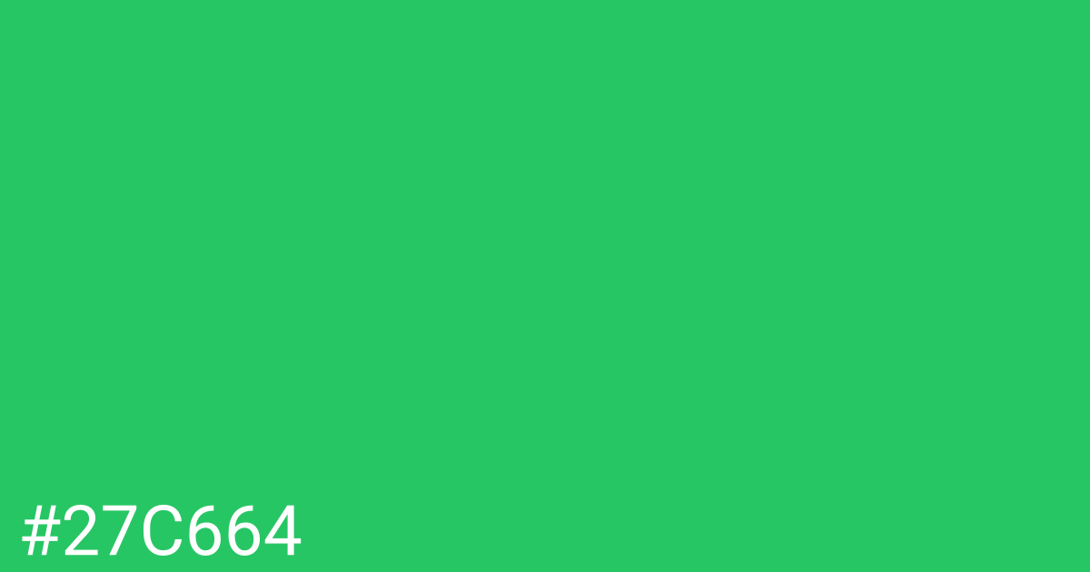 Hex color #27c664 graphic