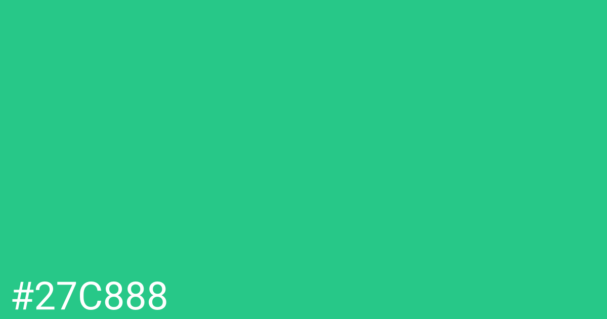 Hex color #27c888 graphic