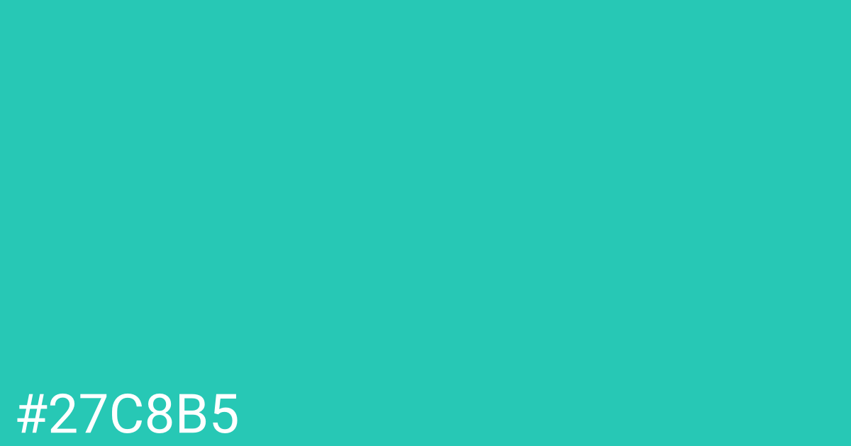 Hex color #27c8b5 graphic