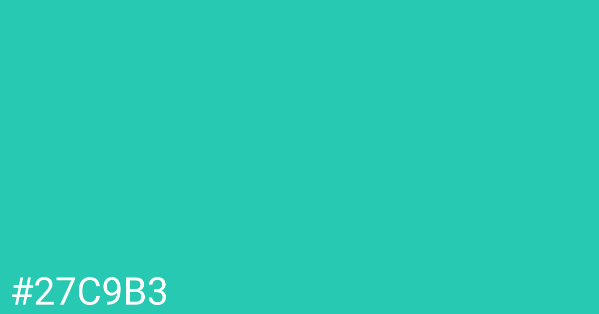 Hex color #27c9b3 graphic