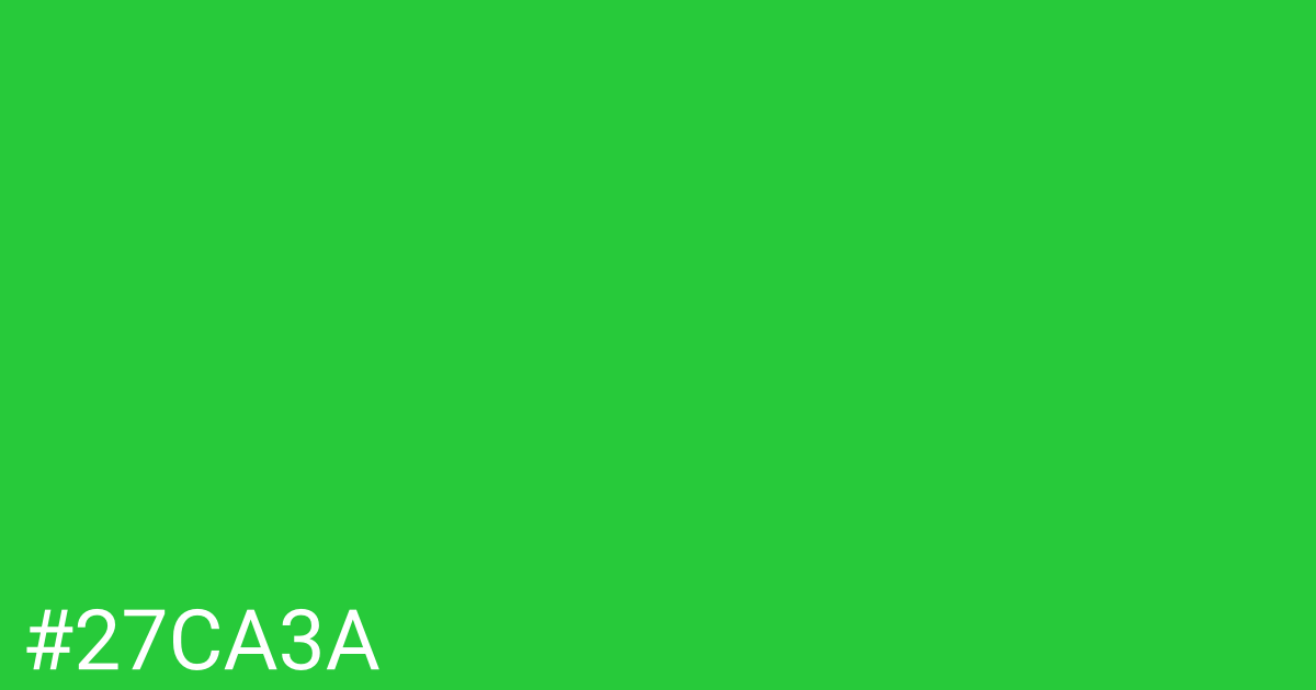 Hex color #27ca3a graphic