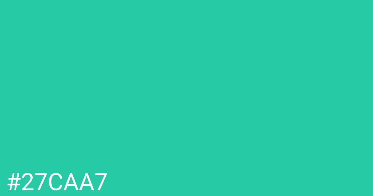 Hex color #27caa7 graphic