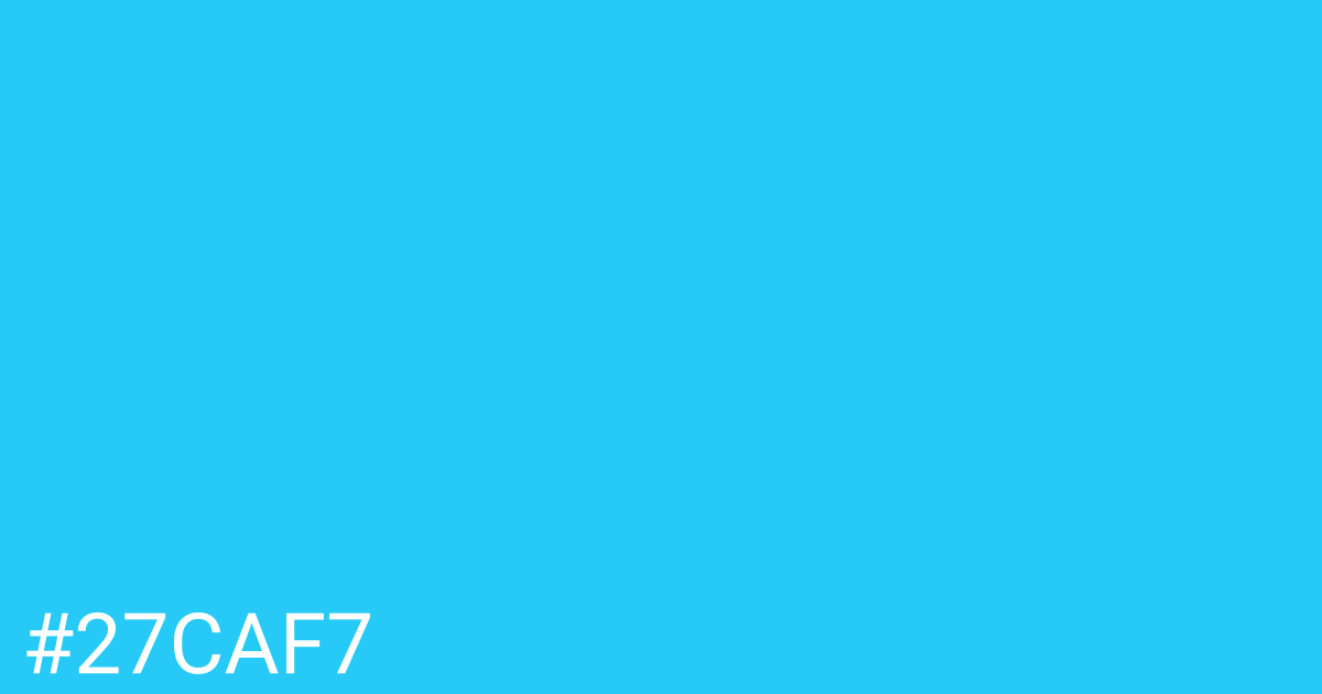 Hex color #27caf7 graphic