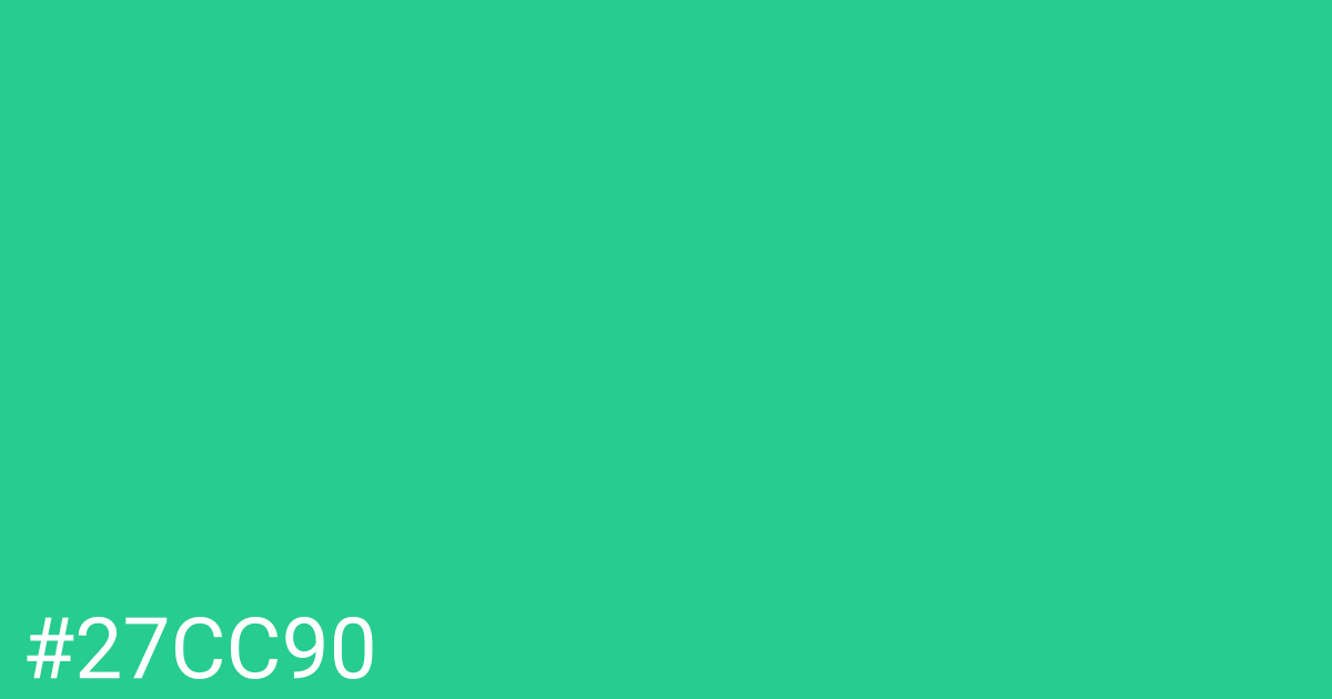 Hex color #27cc90 graphic