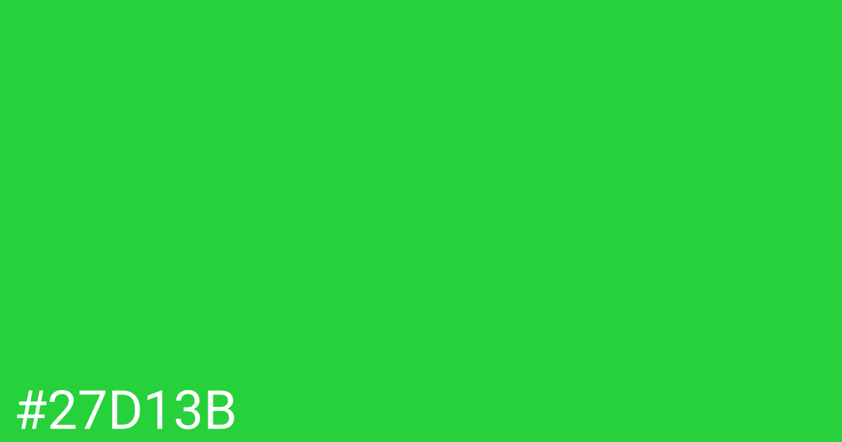 Hex color #27d13b graphic