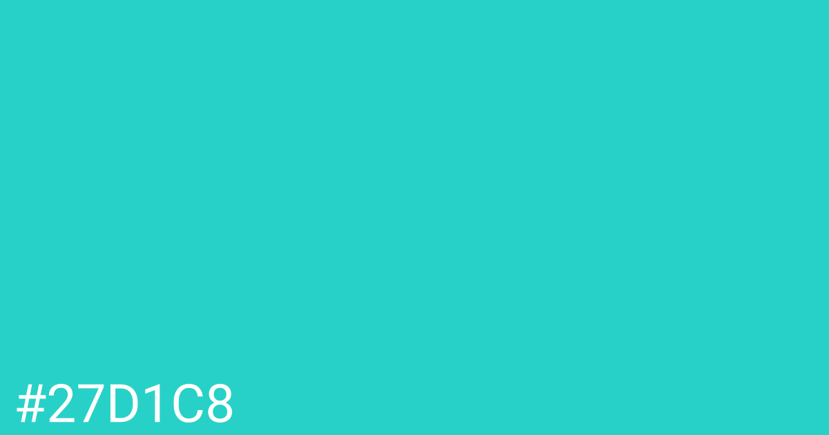 Hex color #27d1c8 graphic