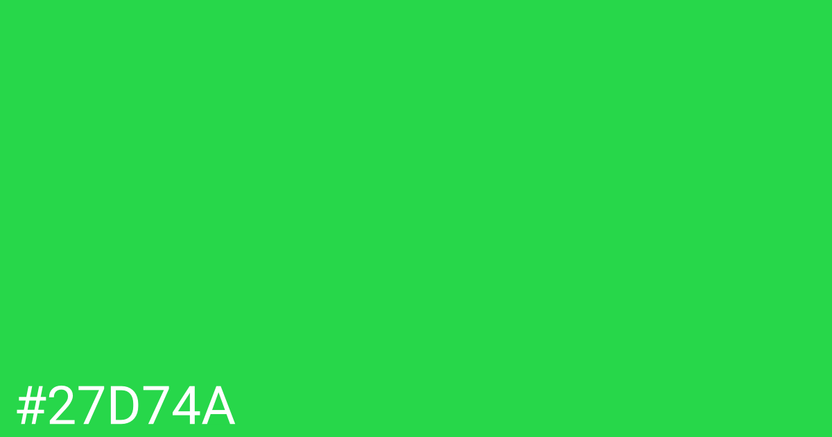 Hex color #27d74a graphic