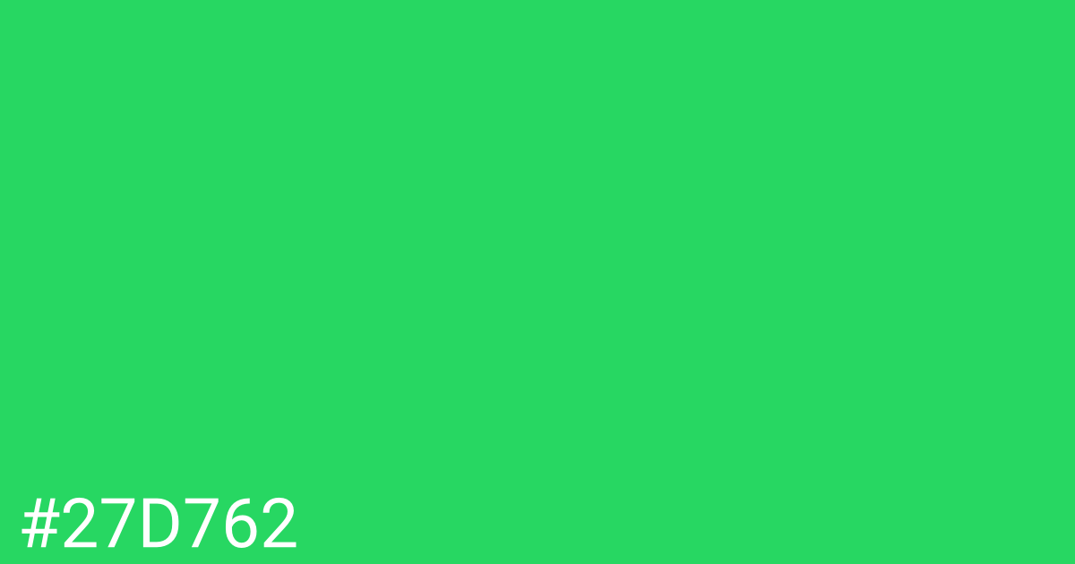 Hex color #27d762 graphic
