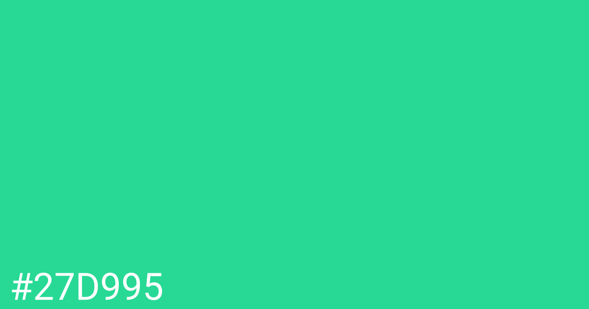 Hex color #27d995 graphic