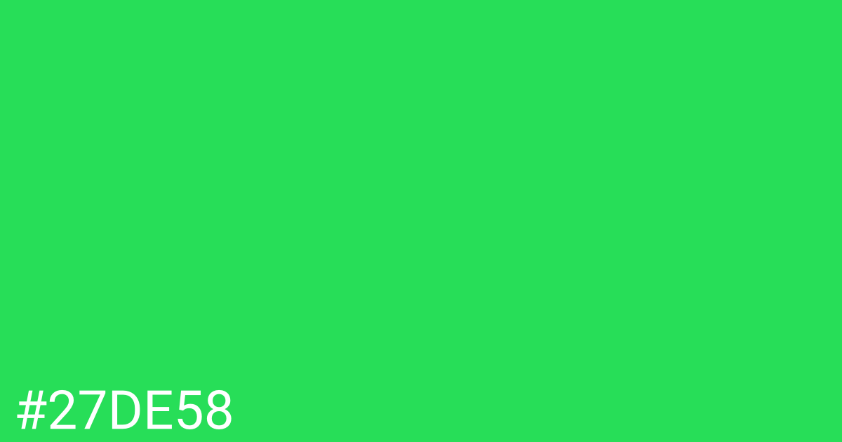 Hex color #27de58 graphic
