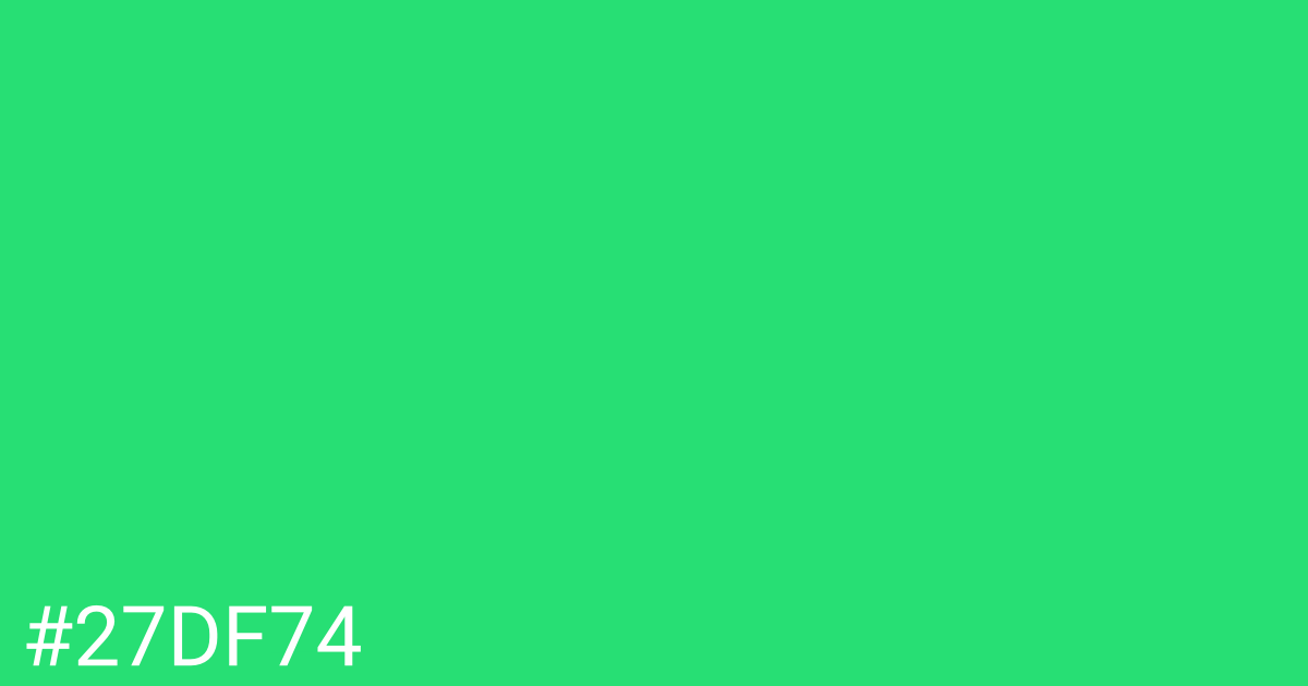 Hex color #27df74 graphic