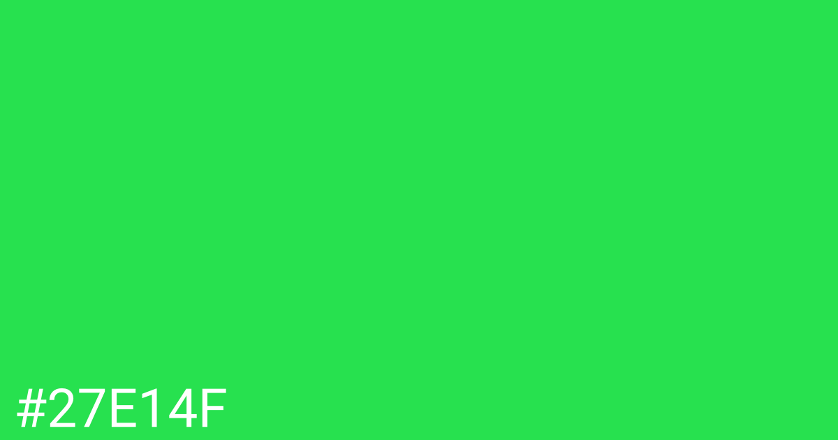 Hex color #27e14f graphic