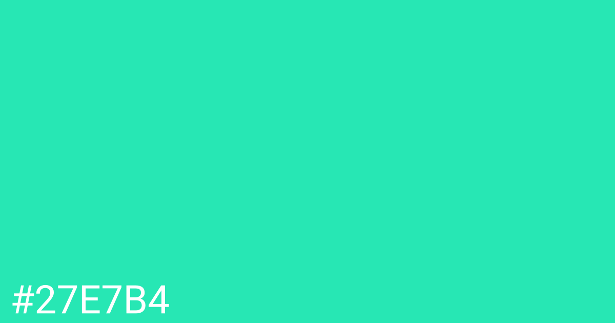 Hex color #27e7b4 graphic