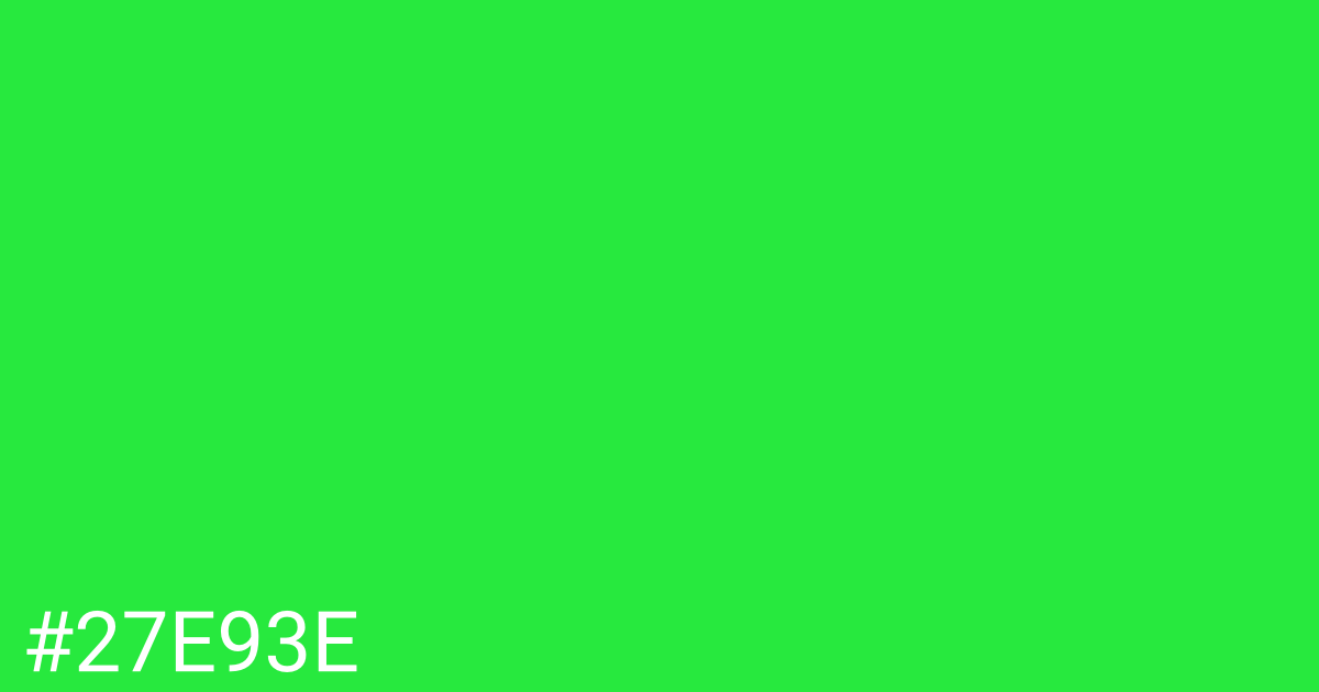 Hex color #27e93e graphic