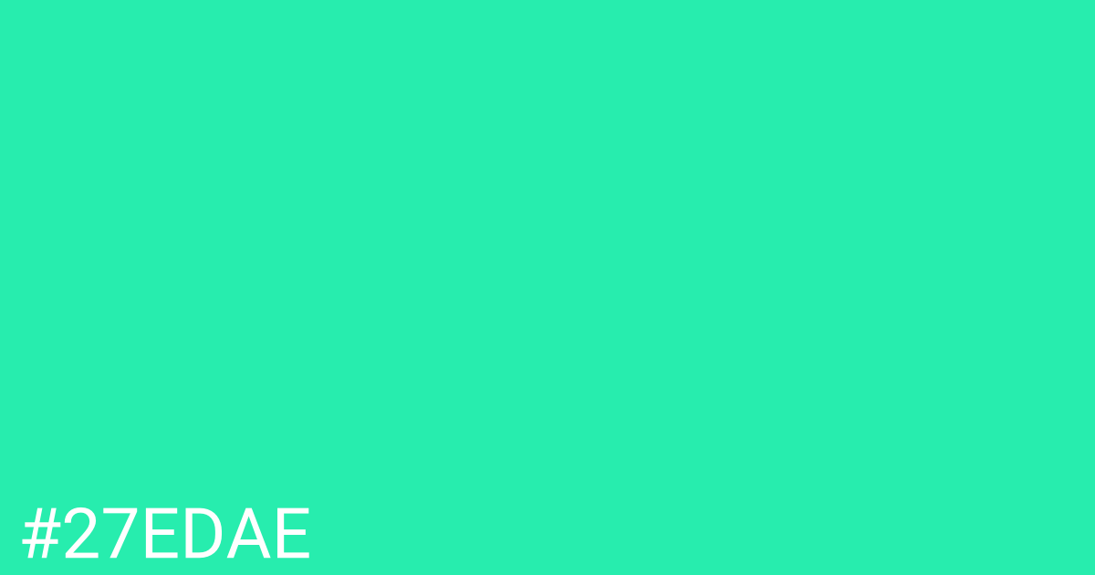 Hex color #27edae graphic