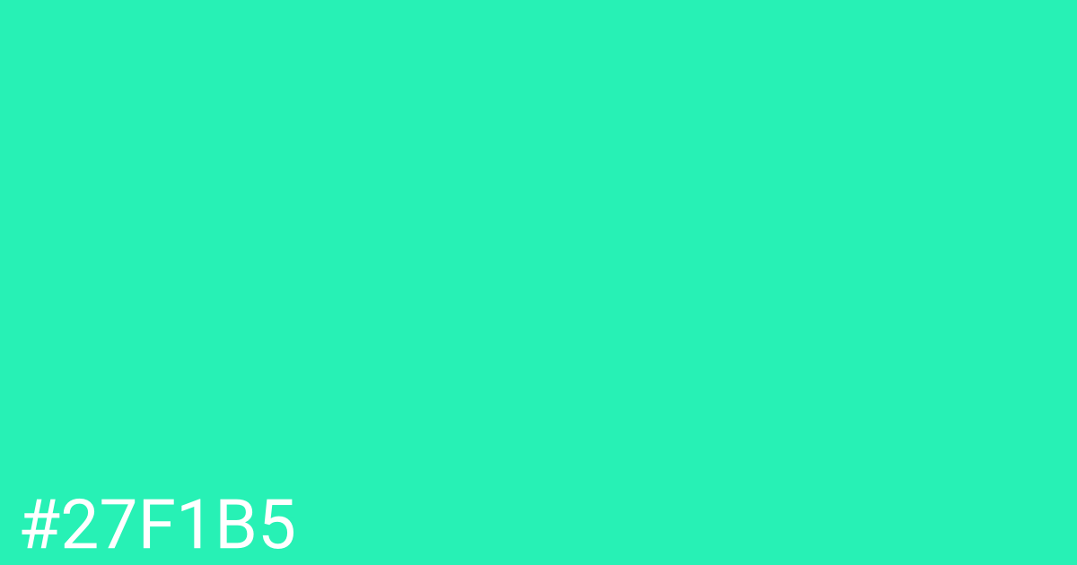 Hex color #27f1b5 graphic