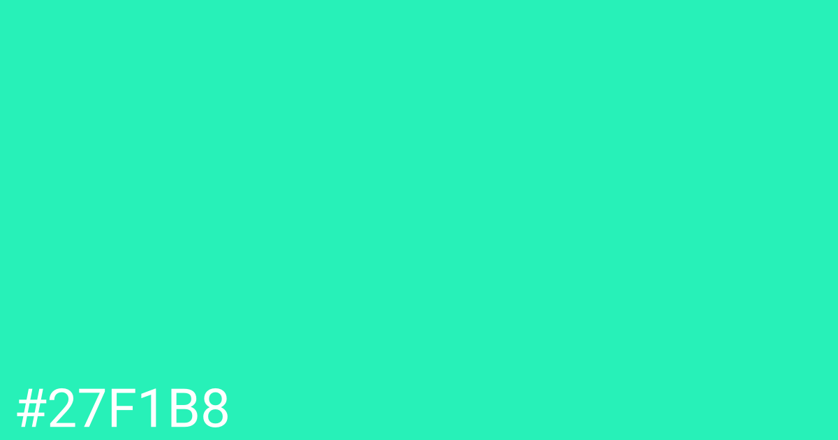 Hex color #27f1b8 graphic