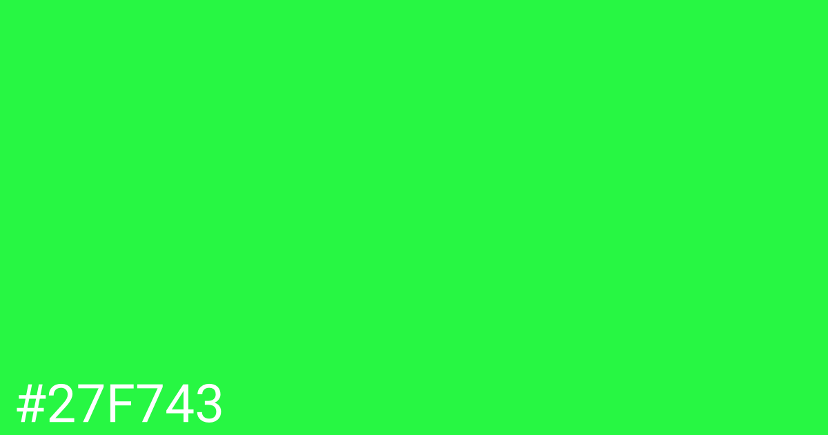 Hex color #27f743 graphic