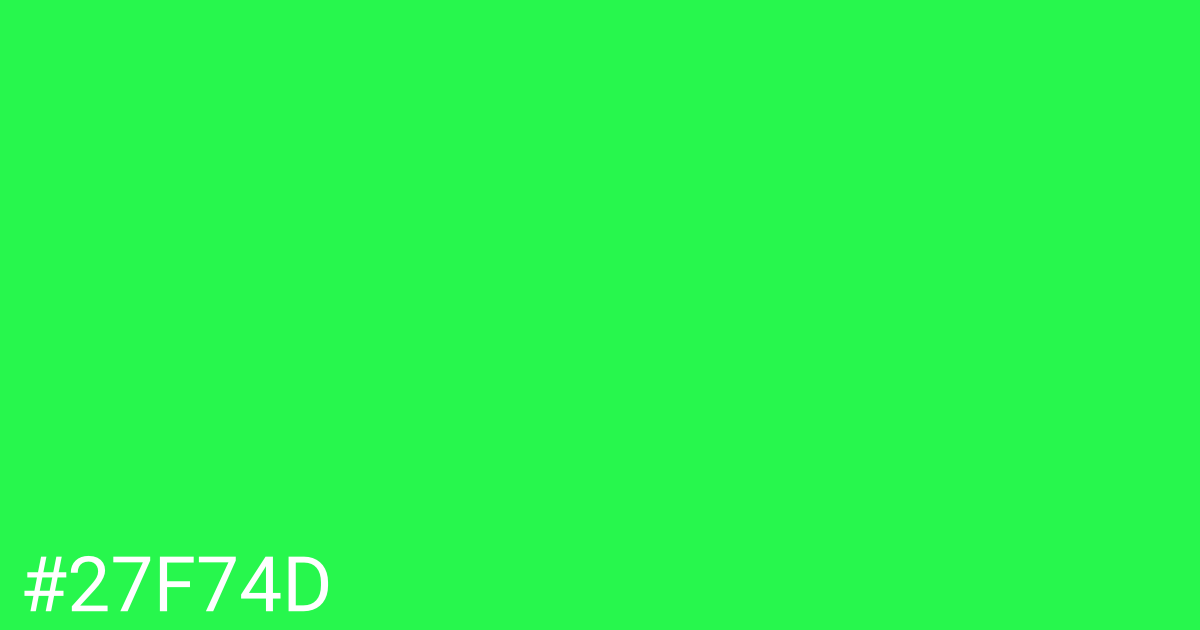 Hex color #27f74d graphic