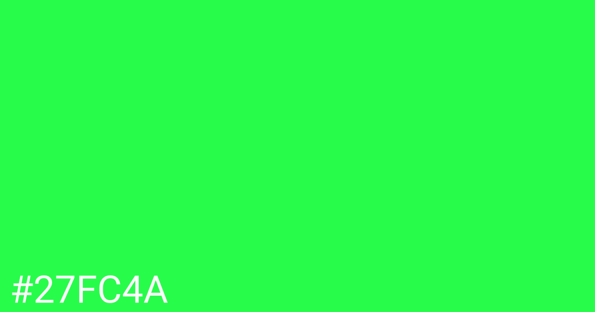 Hex color #27fc4a graphic